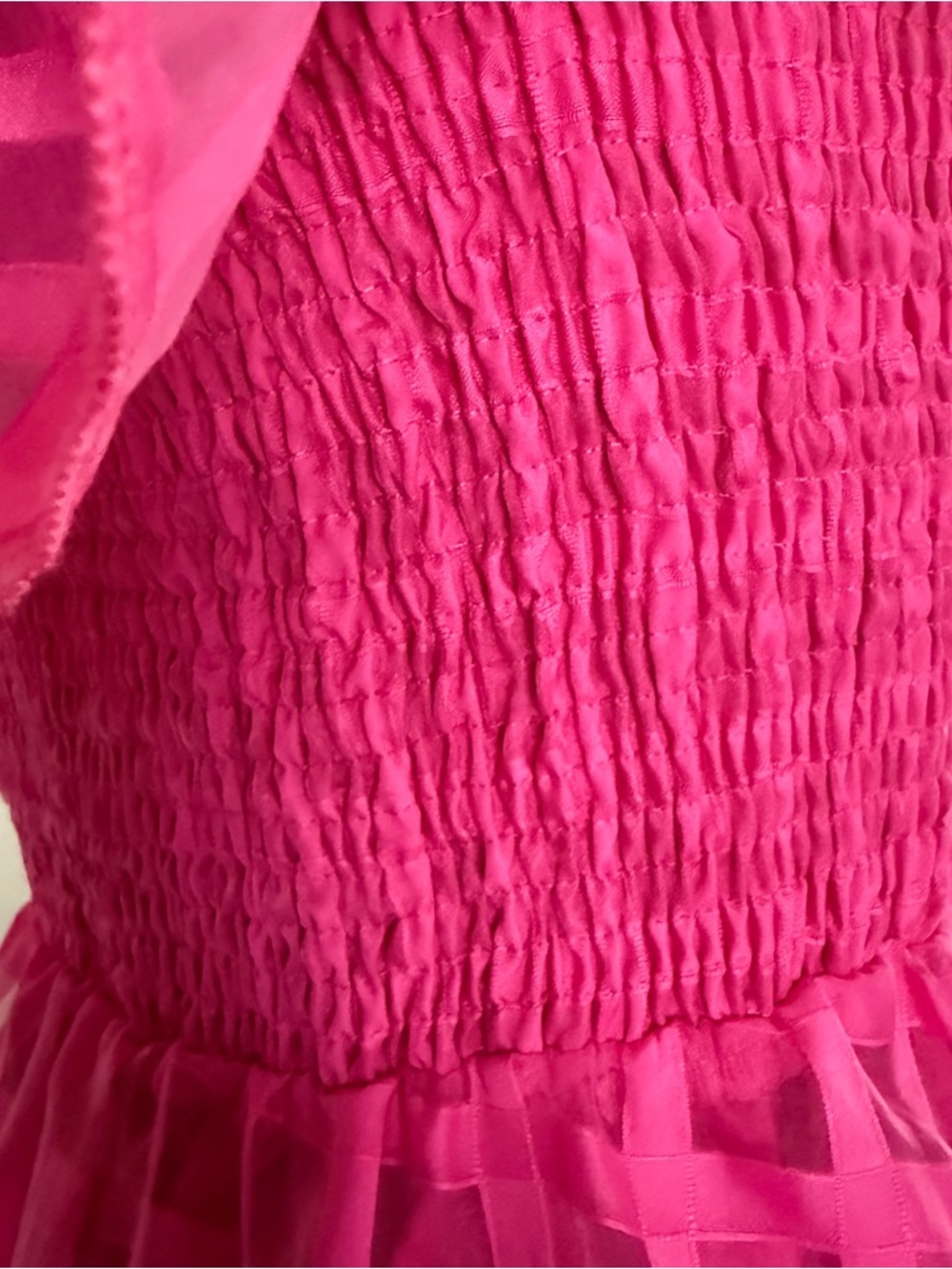 SHEIN Fuchsia Checkered Maxi Dress with Smocked Bodice - Picture 9 of 13